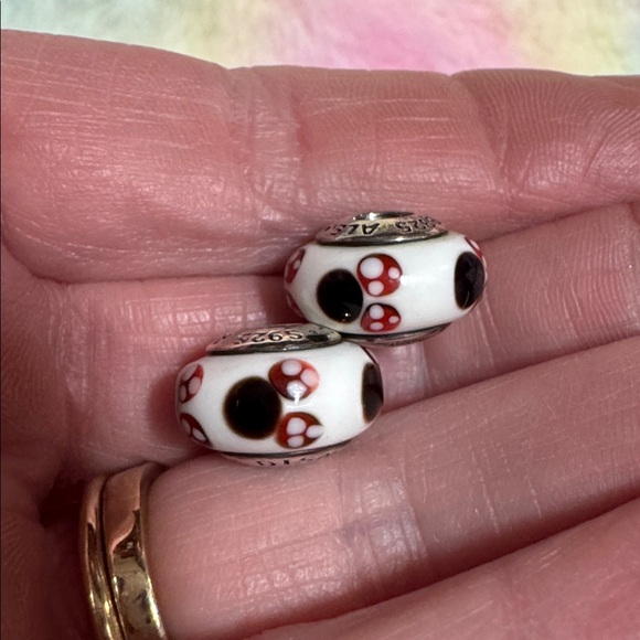 Pandora x Disney Minnie Mouse Murano glass bead SET - Picture 3 of 6